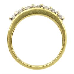 18ct gold seven stone round brilliant cut diamond ring, hallmarked, total diamond weight 0.50 carat