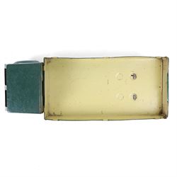 Mettoy tin plate clockwork Dunlop 90 tipper truck, in green and cream livery, H10cm, L28cm