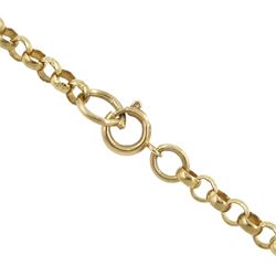 King George III 1791 gold spade guinea coin, soldered 9ct rose gold mount, on 9ct gold belcher link chain necklace