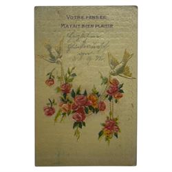 WWI German family grouping ephemera, including photographs, hand written postcards, military passport, Military Anti tank training book  