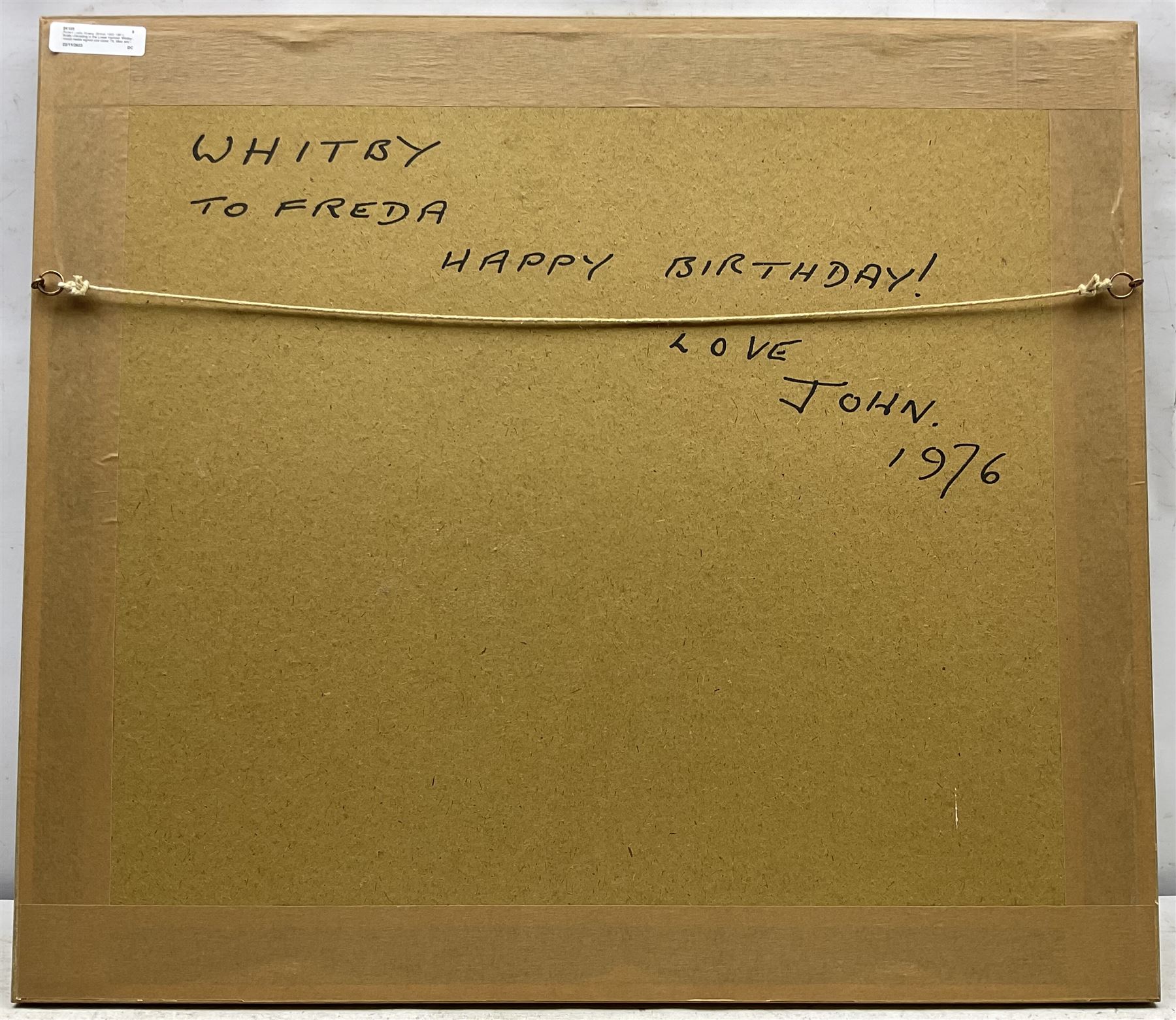 Robert Leslie Howey (British 1900-1981): Boats Unloading in the Lower Harbour 'Whitby', mixed media signed and dated '76, titled and inscribed by the artist's son John Whitmore Howey (1946-) verso 37cm x 44cm