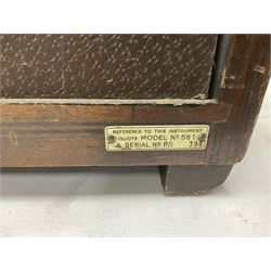 1930s Marconi Type 561 valve radio, in shaped Art Deco case with woven brass overlaid speaker, circa 1937, H58cm W50cm