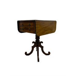 Georgian mahogany pedestal table, drop l