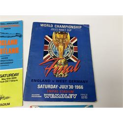 Football - 1966 World Cup Final programme; and five other 1960s programmes for England Internationals against Scotland (1967), Wales (1969), N. Ireland (1967), Spain (1967) and Sweden (1968) 