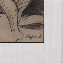 Sidney Horne Shepherd (British 1909-1993): Life Drawing, graphite on paper signed 30cm x 24cm; Maurice Feild (British 1905-1988): The Artist in the Studio, mixed media unsigned 16.5cm x 21cm (2)