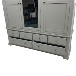 Cotswold Company - grey finish triple wardrobe, with six drawers