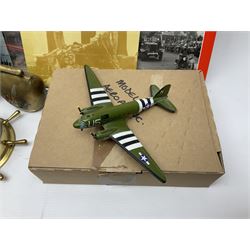 W. Marshall (20th century) - Town Dock Hull; watercolour; gilt frame; two Amy Johnson enamelled brooches as aircraft and Amy Johnson medallion; and quantity of books and booklets of Hull interest