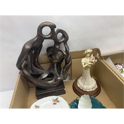 Aynsley Cottage Garden pattern ceramics, including vases and jars, together with a collection of flower baskets and similar, together with a collection of other ceramics and collectables, in three boxes 