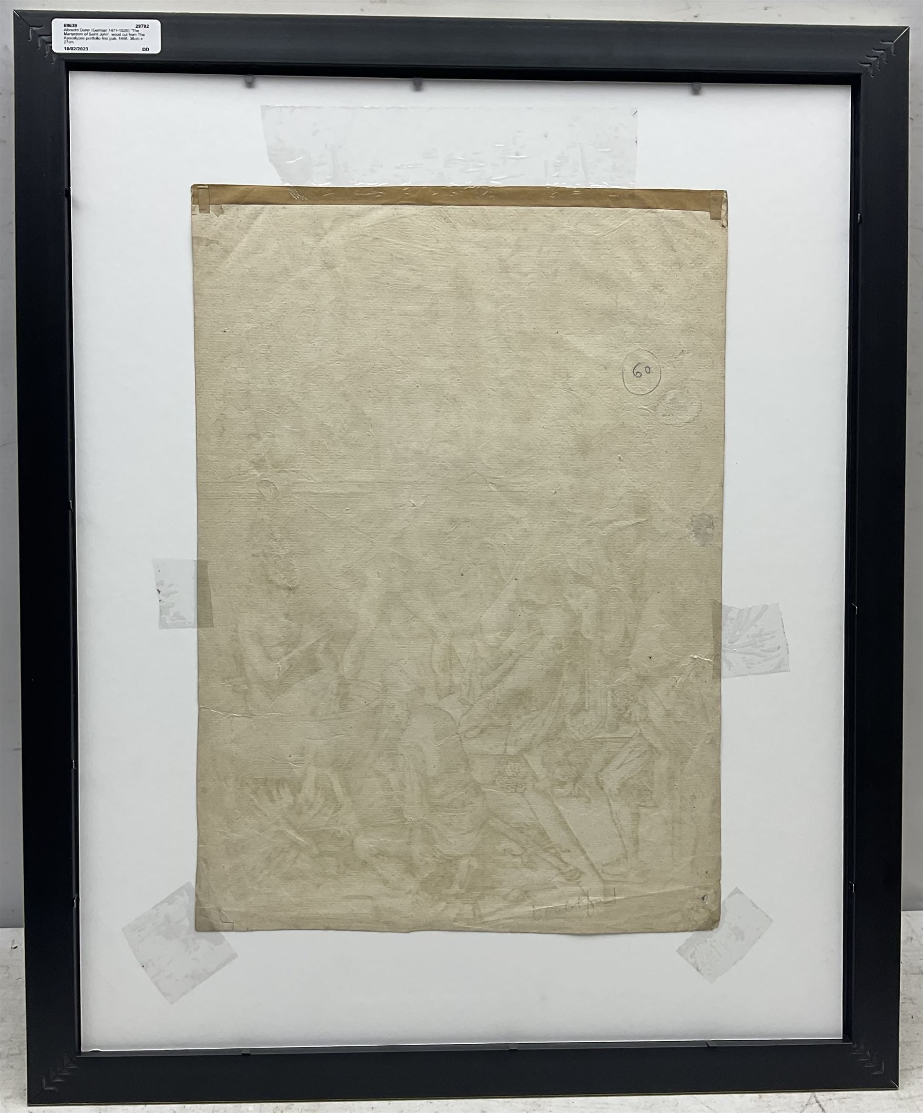 Albrecht Dürer (German 1471-1528): 'The Martyrdom of Saint John', wood cut from The Apocalypse portfolio first pub. 1498, 38cm x 27cm