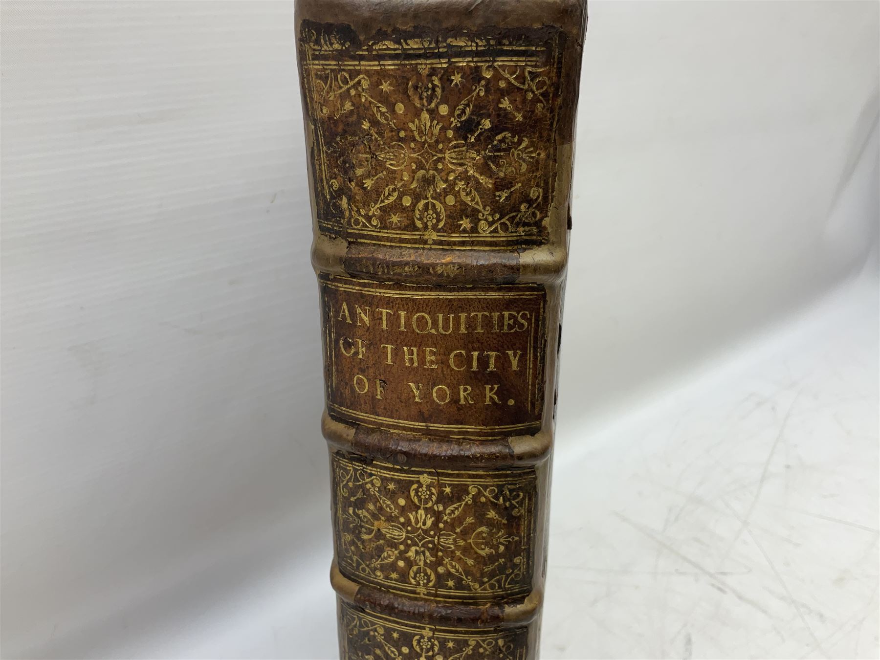 Drake Francis: Eboracum: Or The History And Antiquities Of The City Of York. 1736 William Boyer London, with copper plates, rebacked full calf binding