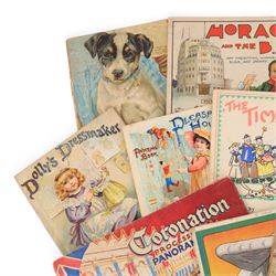 Fifteen late 19th/early 20th century children's picture books, comprising eleven published by Raphael Tuck & Sons, titles including Pleasant Hours Painting book, Boo-Boo the Barrage Balloon, The Timber Toes, At the Sound of the Drum, Coronation Procession Panorama, Horace and the BBC, Dolly's Dressmaker, Puppy Dogs ABC, Pets at the Farm, Mr Punch and His Tricks and Mixed Pickles Prepared, and four published by Ernest Nister, titles including Dicky Bird Land, The Sugar Plum House That Jack Built, The Noah's Ark and A Day at the Seaside