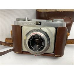 Wirgin Edixa camera body with 'Enna Werk Munchen Ennagon 1:2.8/45' lens, together with Greenkat telescope etc