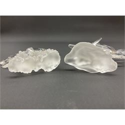 Swarovski Crystal sea creatures, comprising lion fish and dolphin, both with coloured elements, together with two seahorses, two small fish groups, butterfly fish, longnose butterfly fish and six coloured shells, tallest H8.5cm