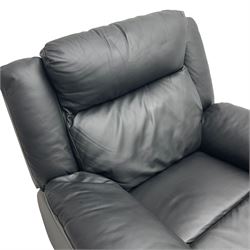 Manual reclining armchair upholstered in black