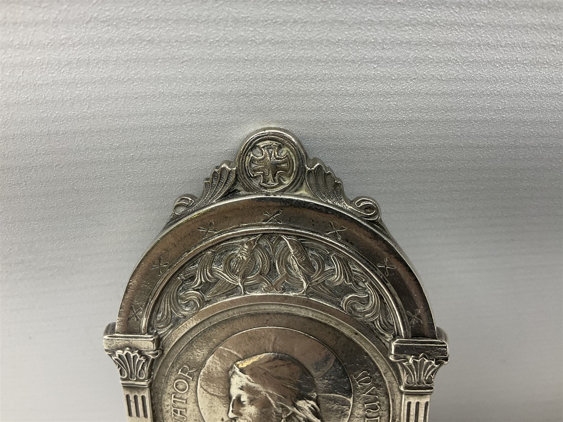 Small American silver plated font, stamped verso Gorham Co, H15cm
