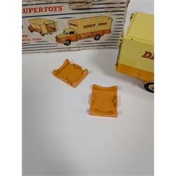 Dinky Toys Bedford Pallet Jekta Van no 930, two tone yellow body with red 'Dinky Toys' lettering, in original box with two orange pallets and instructions