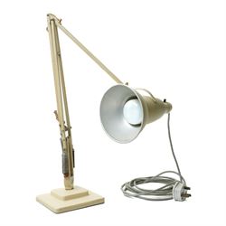 Cream anglepoise lamp by Herbert Terry on square base 