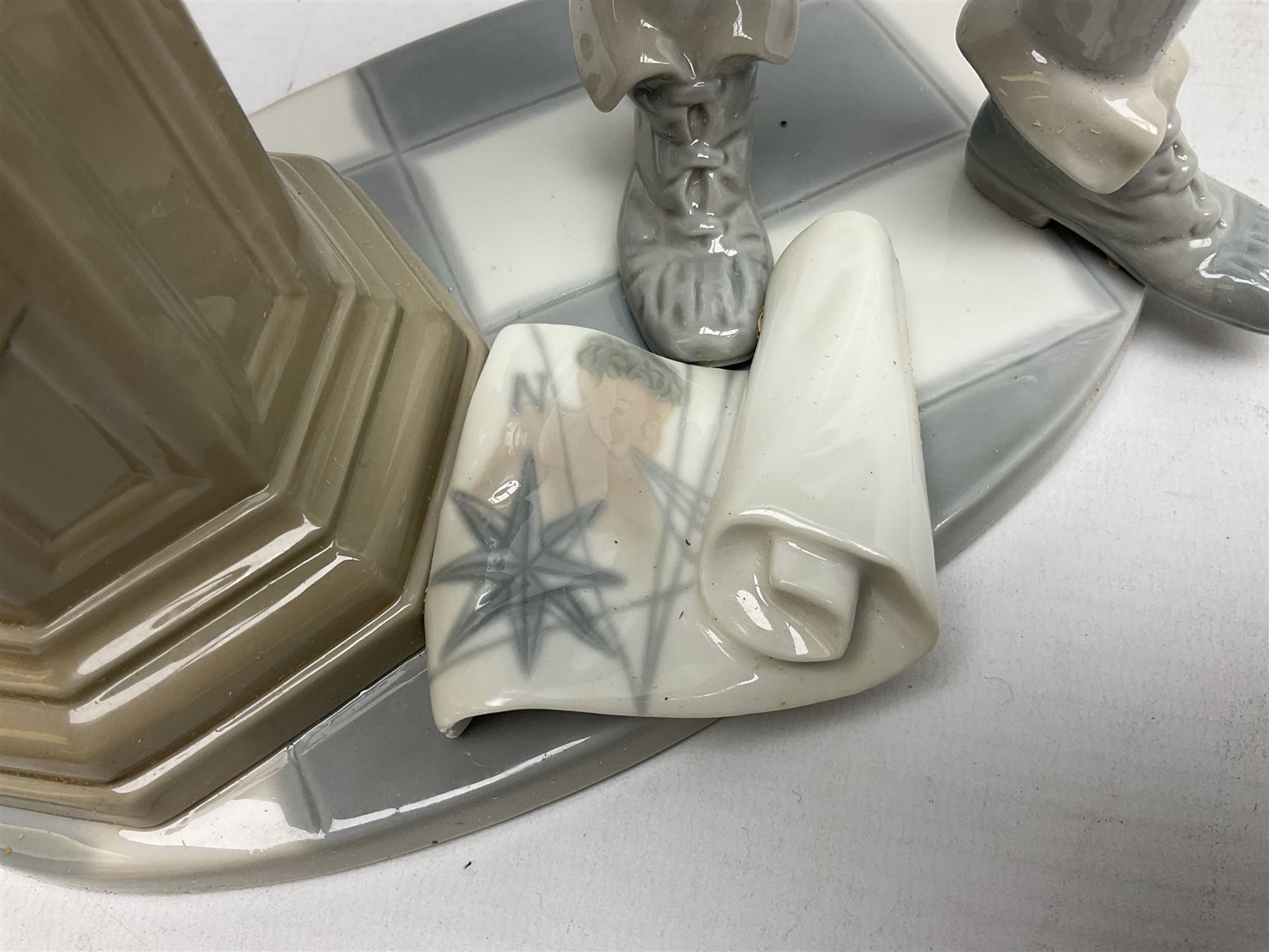 Lladro figure, Columbus, modelled as Christopher Columbus stood by a globe, limited edition 896/1200, no 1432, sculpted by Salvador Furio, with original box, year issued 1982, year retired 1988, H42cm