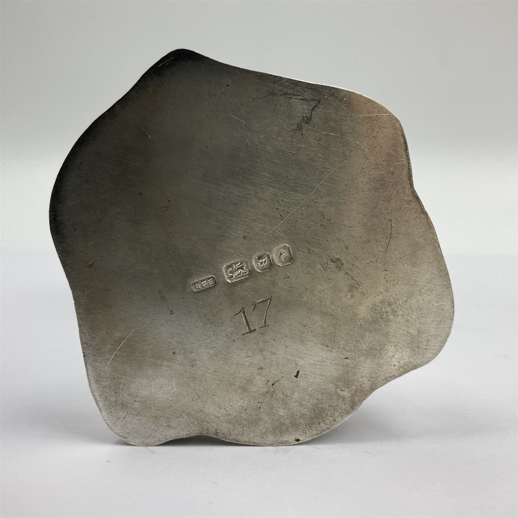 Modern silver and silver-gilt model of a partridge in a pear tree, hallmarked London 1979, maker's mark RFE, H9.5cm