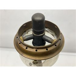 Mid century Tilley Table Model parffin lamp, with Tilley Durosil 182 glass globe shade, H53cm