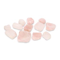 Collection of twelve rose and white quartz 