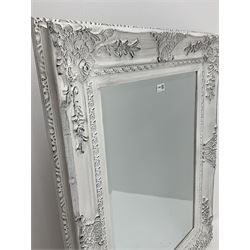 Classical white framed bevelled edge mirror 