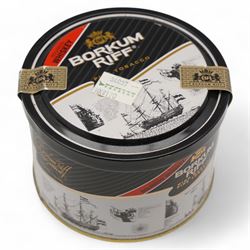 Unopened tin of Borkum Riff tobacco and other packets of tobacco and papers (6)
