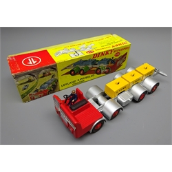  Dinky Supertoys Leyland 8-wheeled Chassis No.936, in red/silver with three yellow ballast weights in original tissue and 'Another Leyland on Test' decal, boxed  
