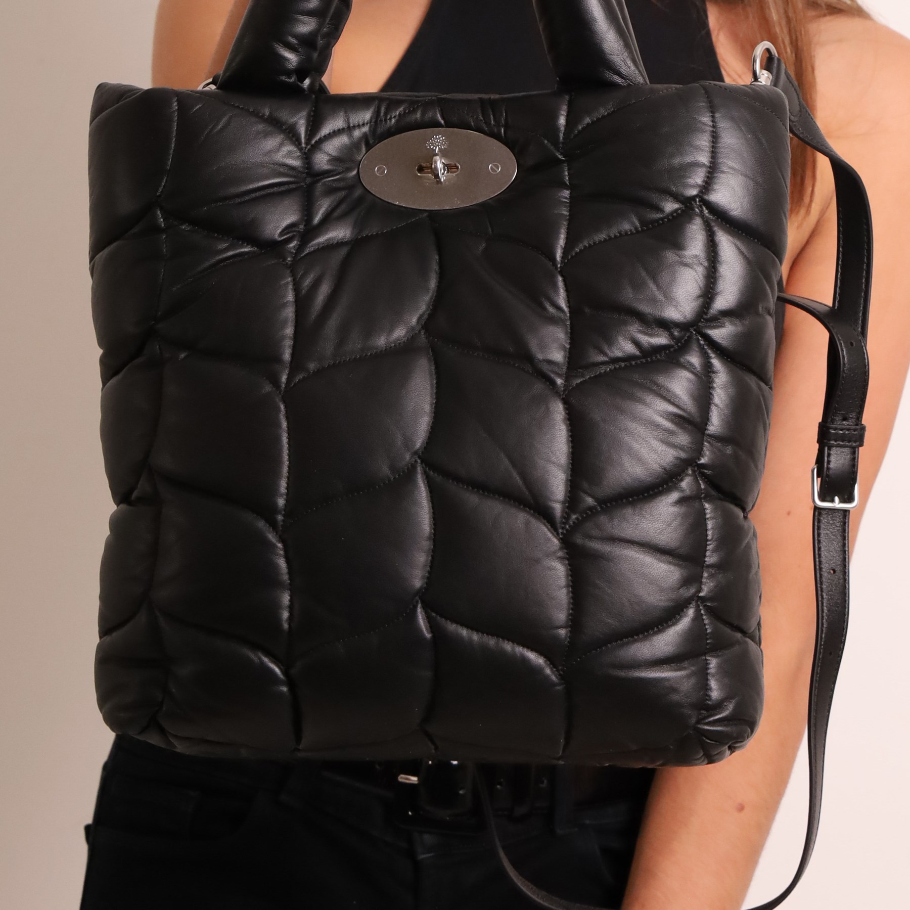 Mulberry - Big Softie handbag in black Softie Nappa leather, the padded and quilted body with substantial padded top handle, silver-tone Postman’s Lock fastening and detachable shoulder strap, with original Mulberry product tag, care booklet and dust bag, unused