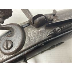 Early 19th century flintlock single barrel sporting gun by Johnston, approximately 14-bore, with 94cm(37