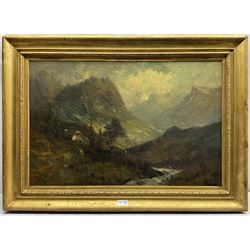 Joel Owen aka Francis E Jamieson (British 1895-1950): Highland River, oil on canvas signed 47cm x 72cm