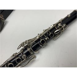F. Buisson Dallas London oboe, serial no.5434; Boosey & Hawkes Lafleur clarinet, serial no.807004; and incomplete Boosey & Hawkes Regent clarinet, serial no.372169; each in fitted carrying case (3)