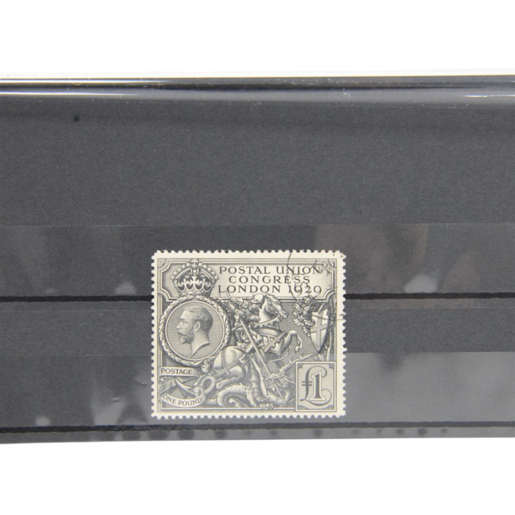Great Britain King George V 1929 Postal Union Congress one pound stamp, used