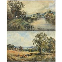 Henry John Kinnaird (British 1861-1929): 'View near Arundel' and 'Thames near Pangbourne', pair watercolours signed and titled 34cm x 50cm (2)