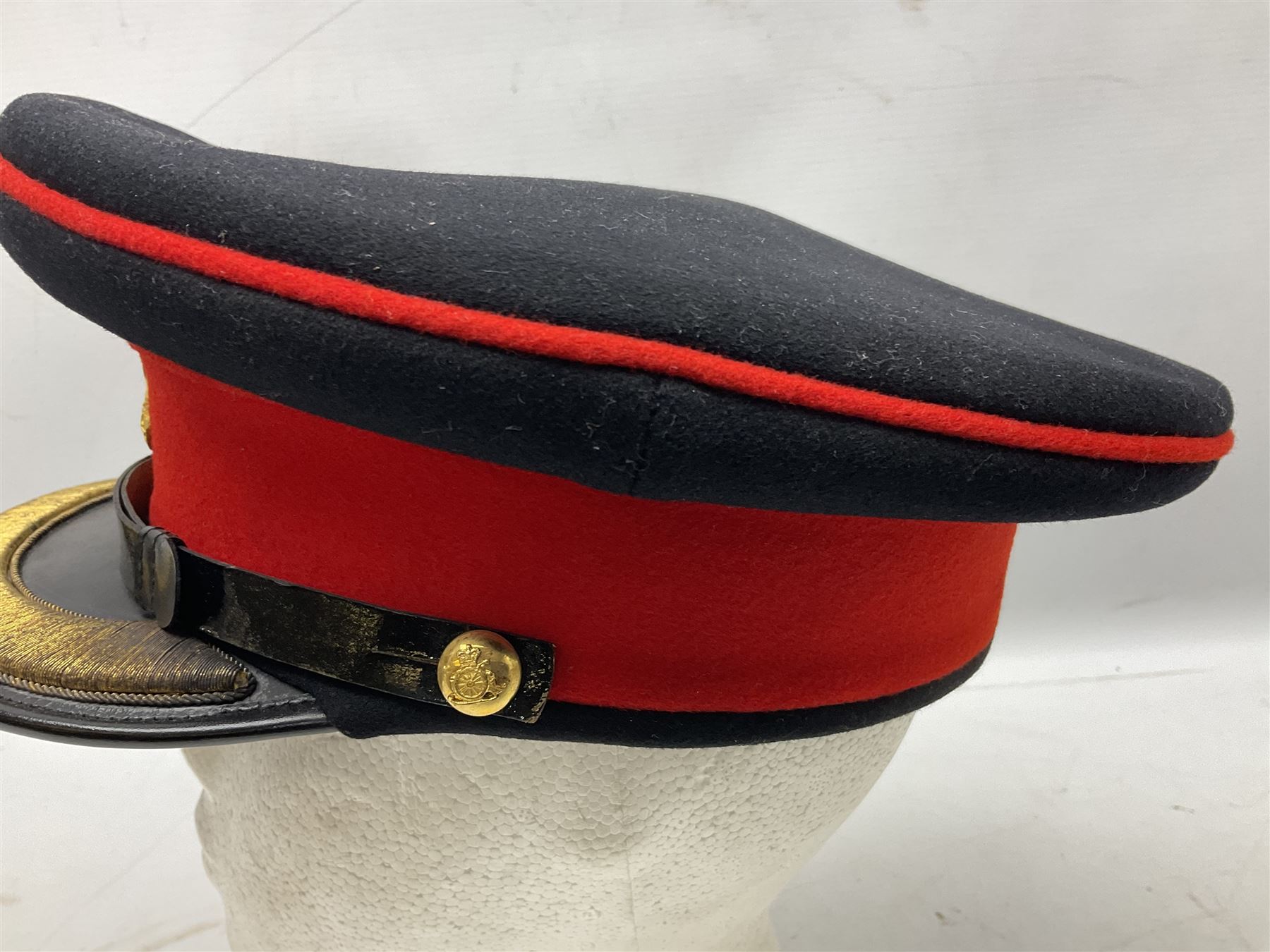 York and Lancaster Regimental mess uniform of jacket and trousers; together with Royal Artillery peaked cap