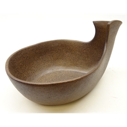  Walter Vivian Cole for Rye Pottery, stoneware vessel of boat form with stylized spout, L31cm   
