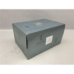 Lladro Privilege figure, Prince of Elves, modelled as an elf with wings leaning upon a rock, with original box, no 7690, sculpted by Joan Coderch, year issue 2001, year retired 2003, H23cm