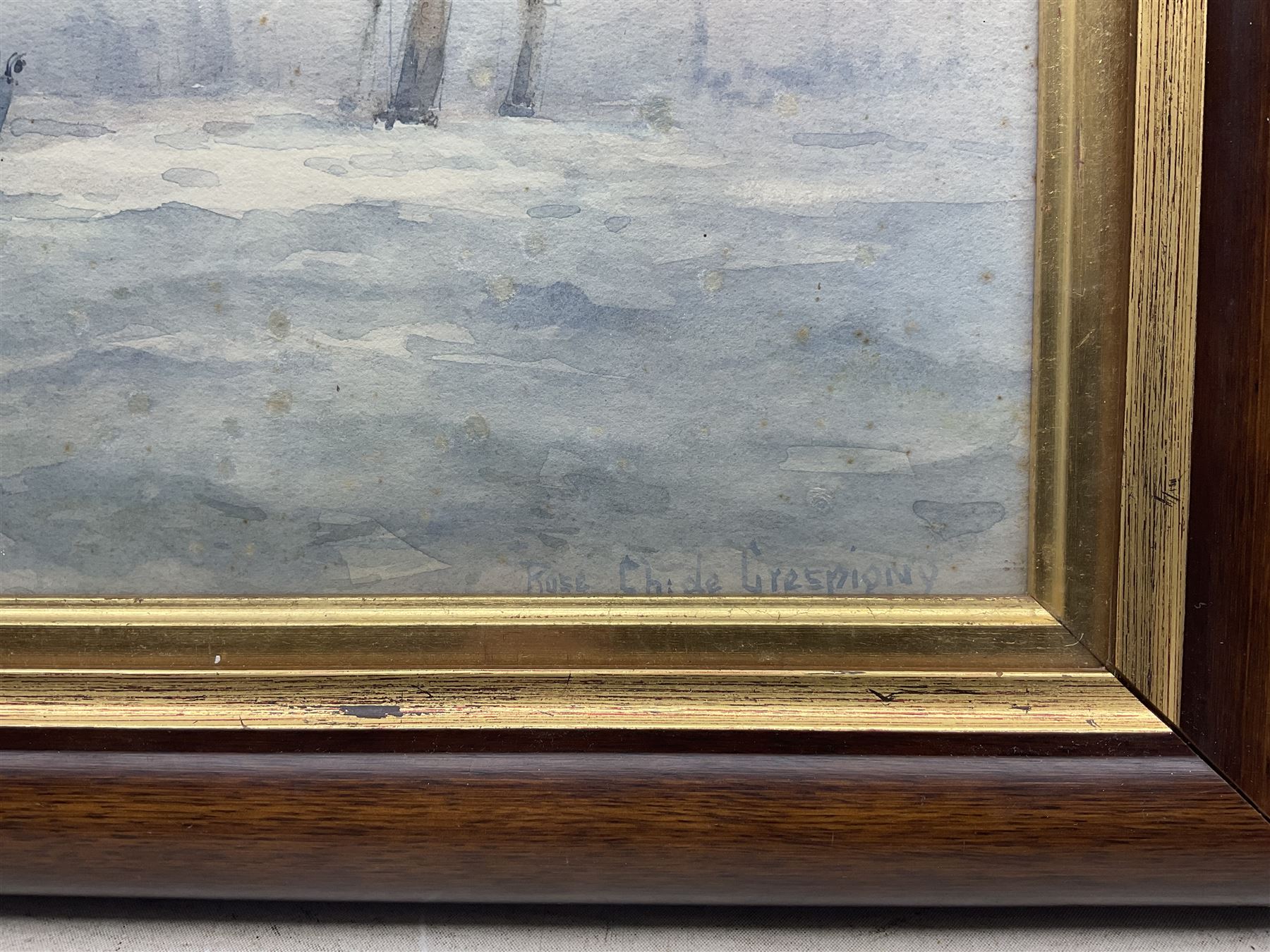 Rose Champion de Crespigny (British 1860-1935): Vessels Near the Shoreline, watercolour signed 24.5cm x 35cm 
