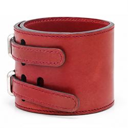 Hermès red leather Bracelet de Force, boxed