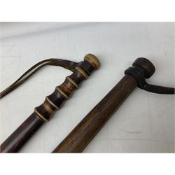 Victorian painted turned wood police truncheon by Field, dated 1851 painted in polychrome with the arms of Blackburn, including crest flanked by the date 18/51 and circumscribed BLACKBURN BOROUGH POLICE, stamped 'FIELD 233 HOLBORN'. L40.5cm. Auctioneer's Note: The borough of Blackburn received its Charter of Incorporation on 28 August 1851; together with two other unmarked turned wooden truncheons (3)