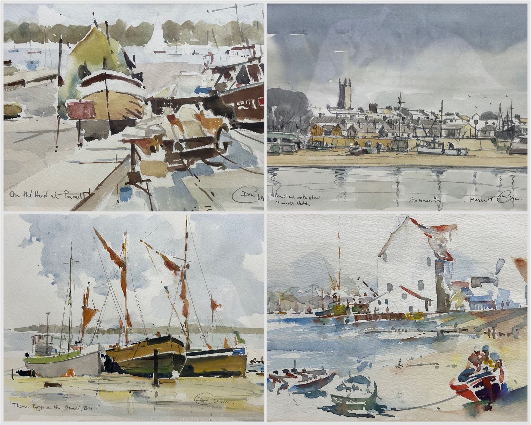 Don Glynn (Scarborough 20th century): Don Glynn (Scarborough 20th century): Coastal Scenes, four watercolours, variously signed and titled, max 27cm x 37cm (4)