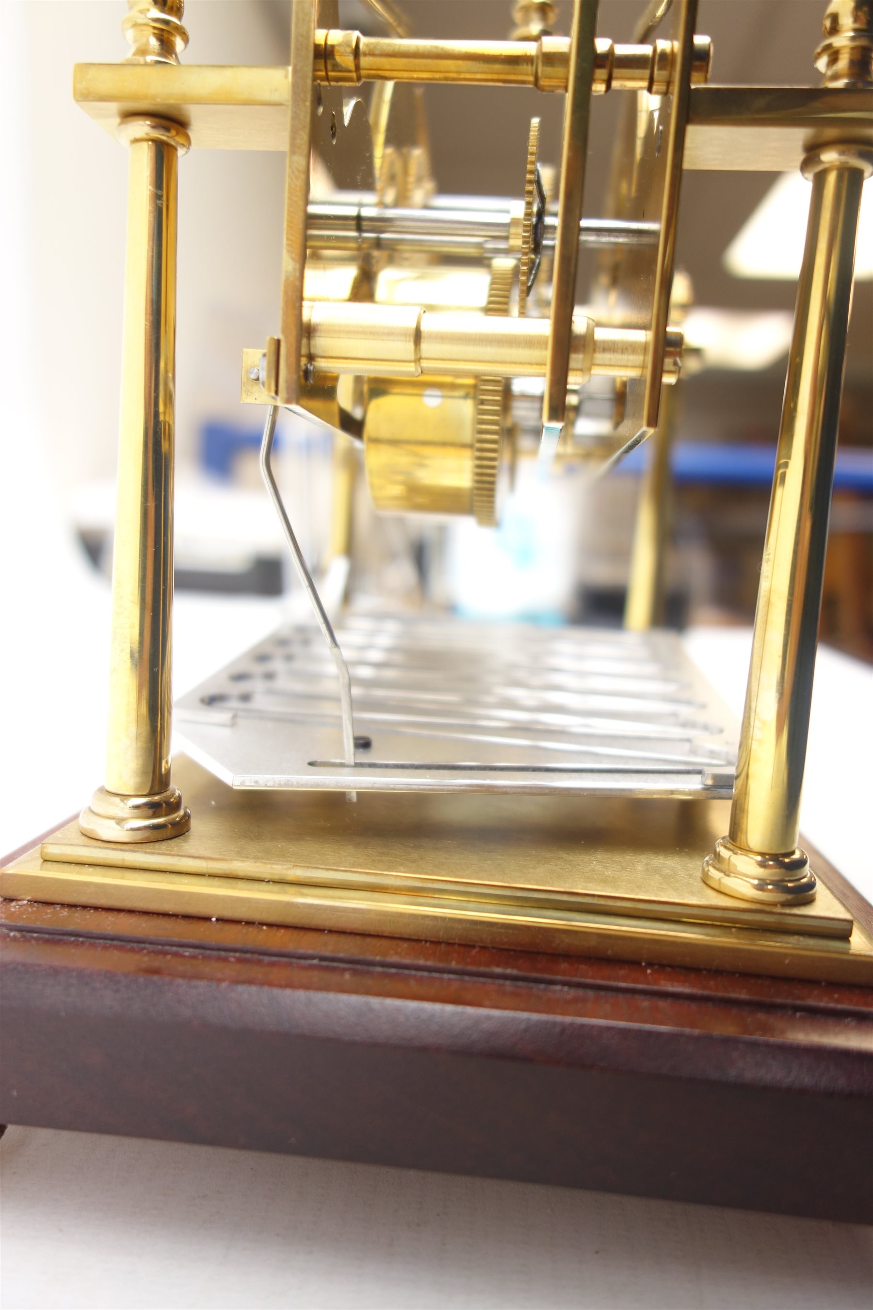 Devon Clocks Congreve type brass 'Rolling Ball' clock, with Arabic