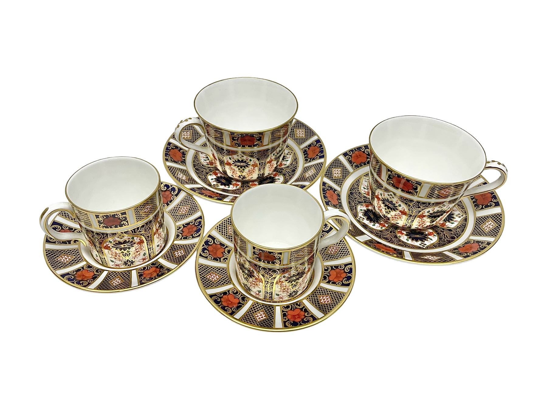 Royal Crown Derby 1128 Imari pattern two coffee cans and
