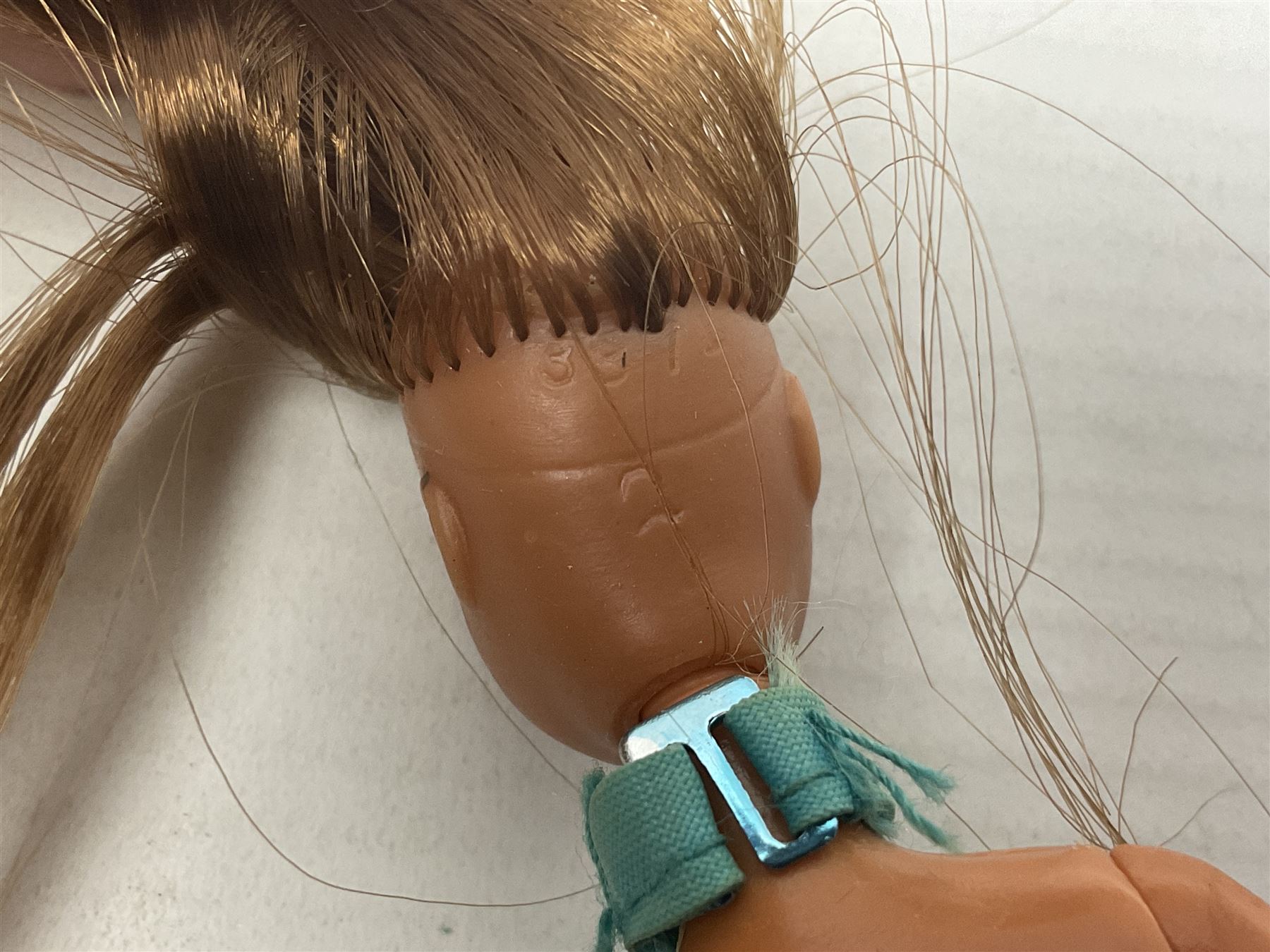 Seven Pippa dolls and a collection of plastic dolls house furniture