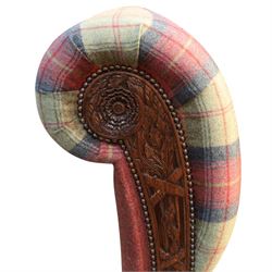 And So To Bed - 'Bonaparte' emperor bed upholstered in tartan fabric
