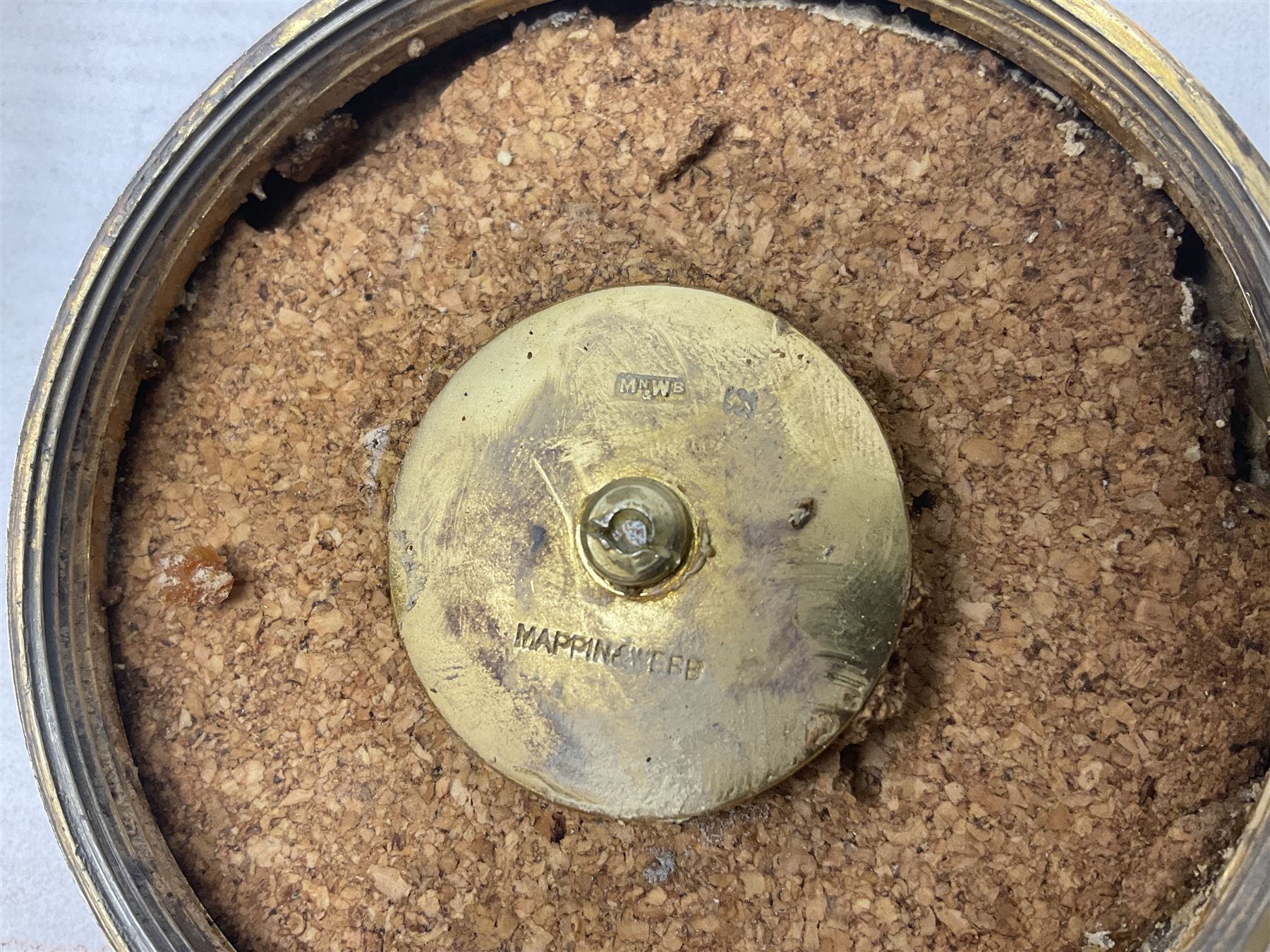 Pair of early 20th century glass dressing table jars, or circular facet cut form, with silver covers, hallmarked London, probably 1912