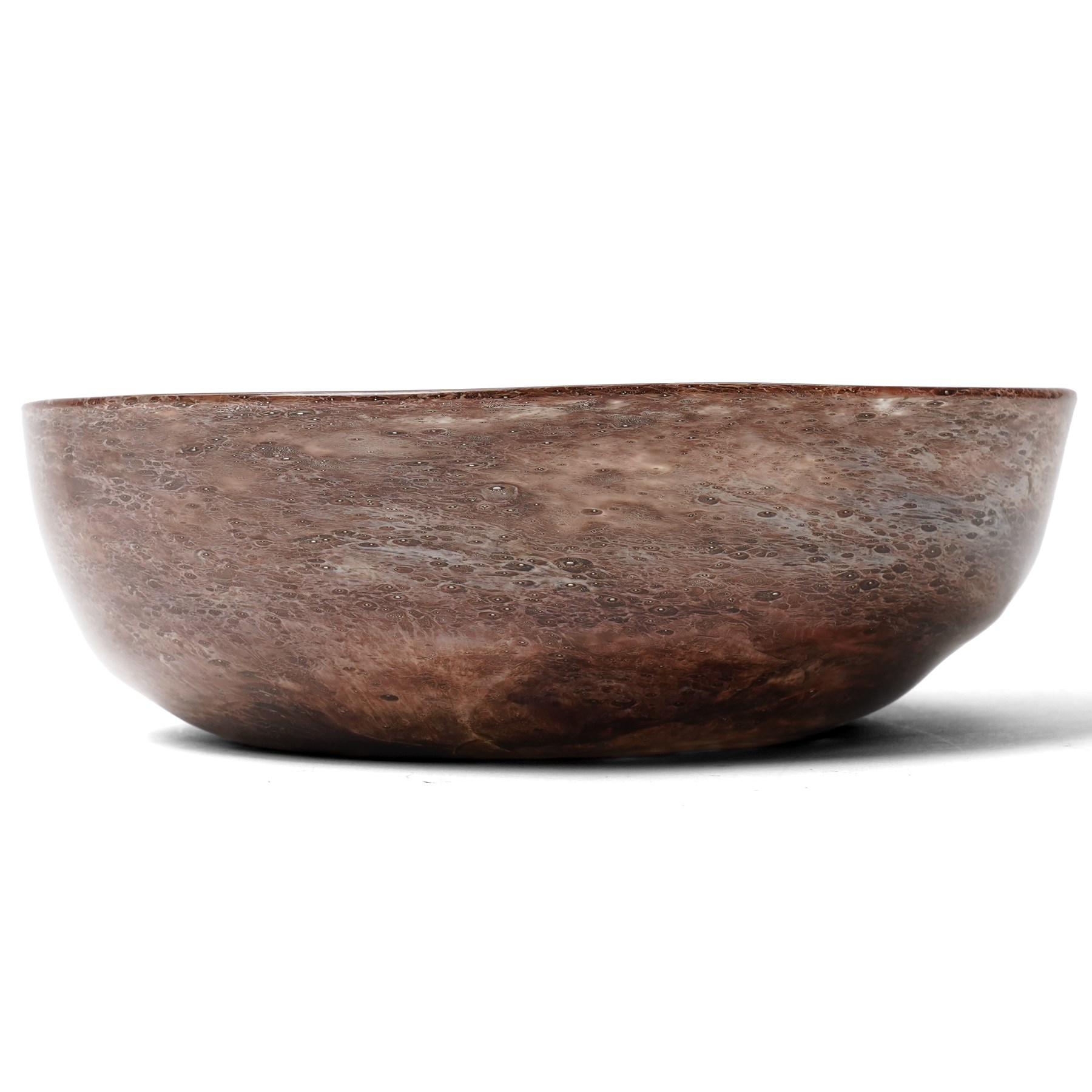 Elizabeth Graydon-Stannus (1873-1961) brown and blue mottled glass bowl, D27cm 
