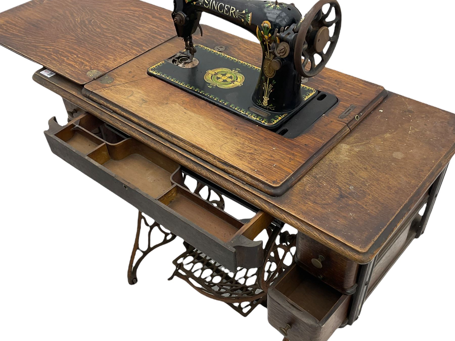 Singer treadle sewing machine and table top sewing machine (2)