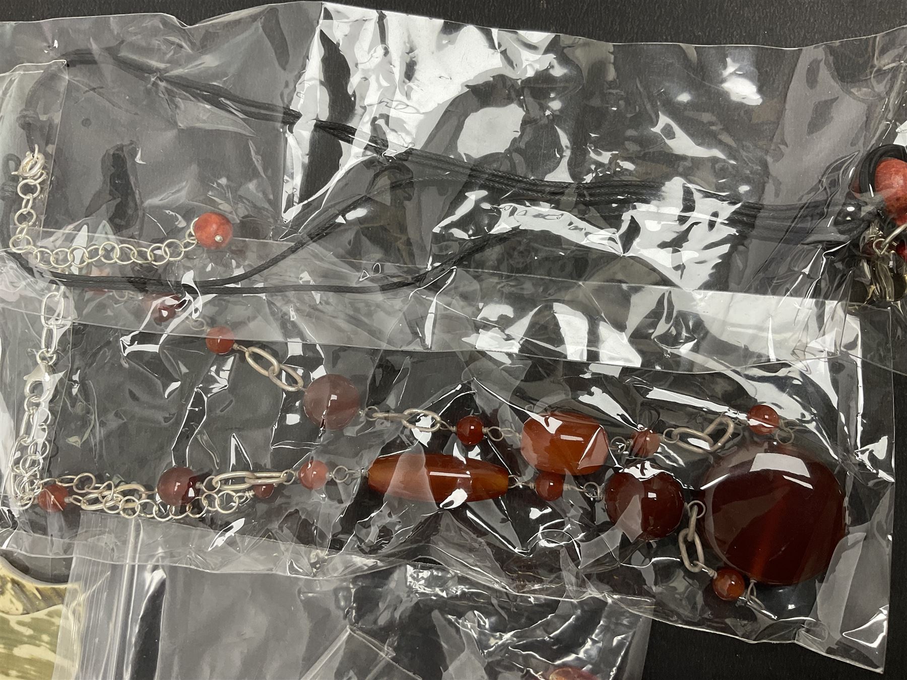 Ola Gorie silver spiral design necklace, hallmarked, together with a collection of beaded silver jewellery 