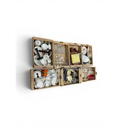 Poole Pottery vase, together with barley twist candlesticks, glass decanters, ceramics and...